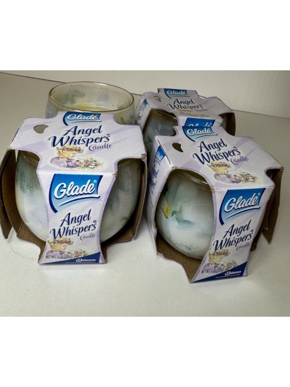 New Glade Angel Whispers Candle NOS 2003 Vintage Lot Of 4 Discontinued Y2K 2000s